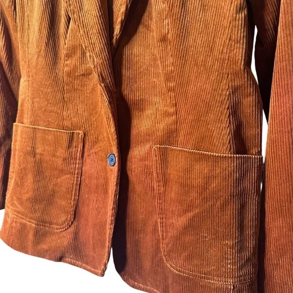 🔴 5 for $40 SALE! 
Free Assembly Orange Corduroy Lined Front Pocket Blazer sz S - Picture 5 of 13